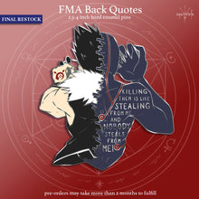 Load image into Gallery viewer, PRE-ORDER FINAL RESTOCK | FMA Back Quotes | Seven Deadly Sins Hard Enamel Pins