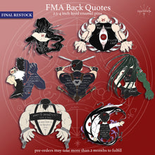 Load image into Gallery viewer, PRE-ORDER FINAL RESTOCK | FMA Back Quotes | Seven Deadly Sins Hard Enamel Pins
