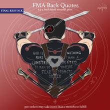 Load image into Gallery viewer, PRE-ORDER FINAL RESTOCK | FMA Back Quotes | Seven Deadly Sins Hard Enamel Pins