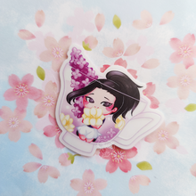 Load image into Gallery viewer, ***RETIRING last chance!*** Momo Bloom | Lilac Tea | Clear Vinyl Sticker