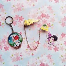 Load image into Gallery viewer, ***RETIRING last chance!*** BnHA Bloom | Snowdrop Todoroki Globe | Wooden Charm