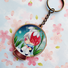 Load image into Gallery viewer, ***RETIRING last chance!*** BnHA Bloom | Snowdrop Todoroki Globe | Wooden Charm