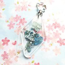 Load image into Gallery viewer, ***RETIRING last chance!*** My Happy Place | Dried Flower Acrylic | Hotel Style Keychain