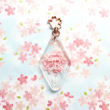 Load image into Gallery viewer, ***RETIRING last chance!*** My Happy Place | Dried Flower Acrylic | Hotel Style Keychain