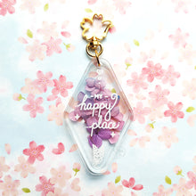 Load image into Gallery viewer, ***RETIRING last chance!*** My Happy Place | Dried Flower Acrylic | Hotel Style Keychain