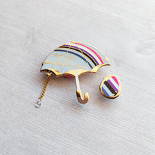 Load image into Gallery viewer, ***RETIRING last chance!*** Rainbow Days Umbrella Enamel Pins | Pride