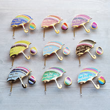 Load image into Gallery viewer, ***RETIRING last chance!*** Rainbow Days Umbrella Enamel Pins | Pride
