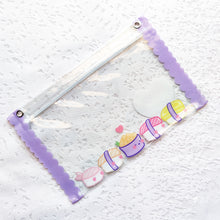 Load image into Gallery viewer, ***RETIRING last chance!*** Sushi Snack Purse | Clear PVC | Coin Purse, Makeup Bag, or Pencil Case