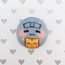 Load image into Gallery viewer, Alphonse + Kitty | Minky Soft Pin-back Button
