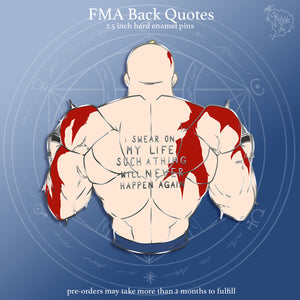 PRE-ORDER FMA Restocks 2025 | Back Quotes | Enamel Pins
