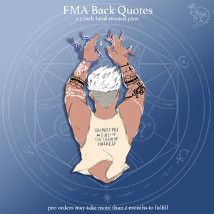 PRE-ORDER FMA Restocks 2025 | Back Quotes | Enamel Pins