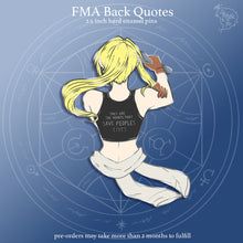 Load image into Gallery viewer, PRE-ORDER FMA Restocks 2025 | Back Quotes | Enamel Pins

