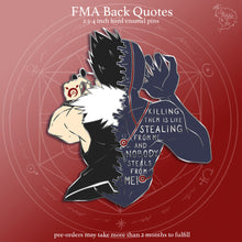Load image into Gallery viewer, PRE-ORDER FMA Sins 2025 | Back Quotes | Enamel Pins
