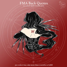 Load image into Gallery viewer, PRE-ORDER FMA Sins 2025 | Back Quotes | Enamel Pins
