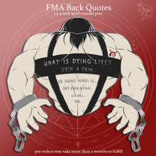Load image into Gallery viewer, PRE-ORDER FMA Sins 2025 | Back Quotes | Enamel Pins
