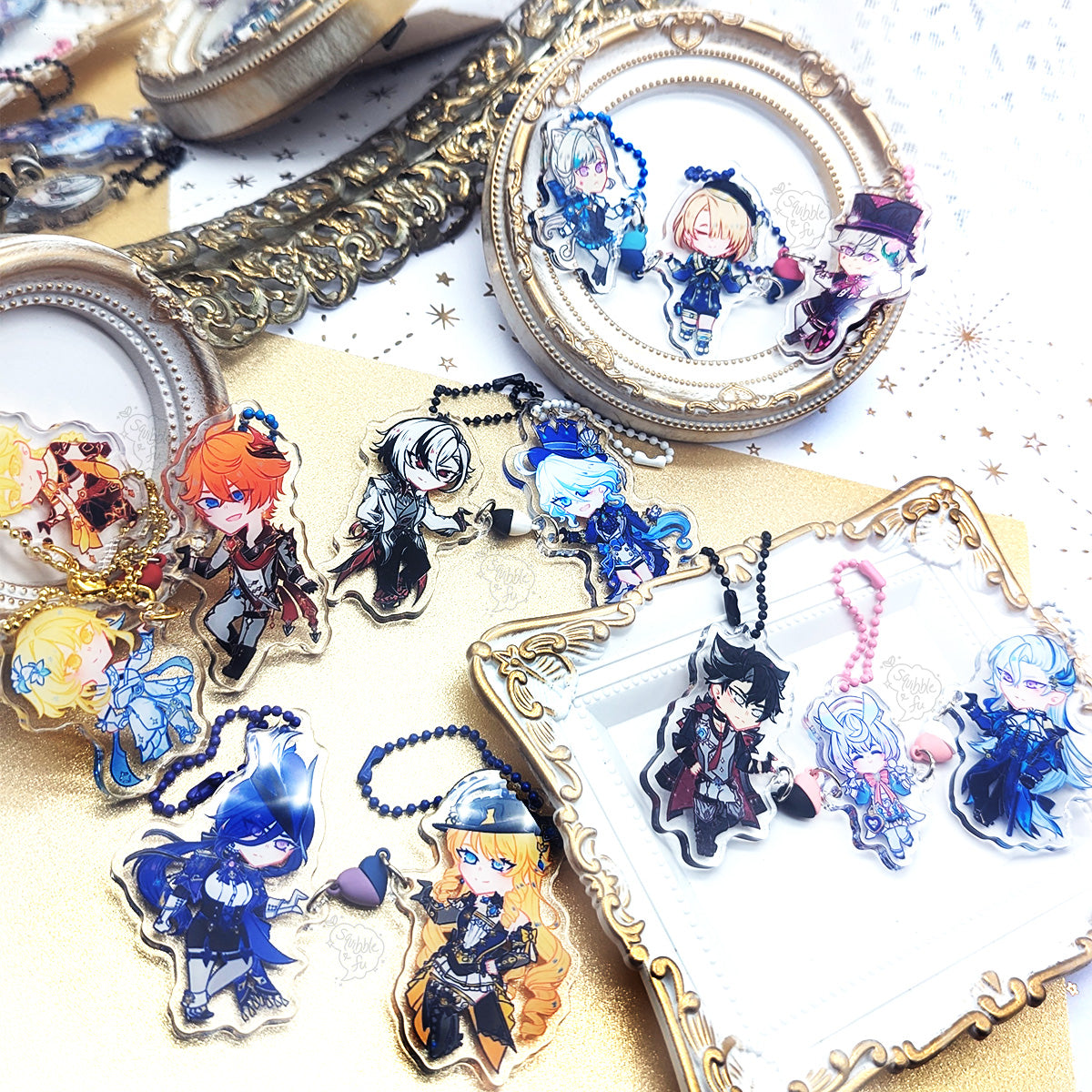 GenShip Friends: Fontaine Edition Genshin Impact Heart Connecting  Acrylic Charms
