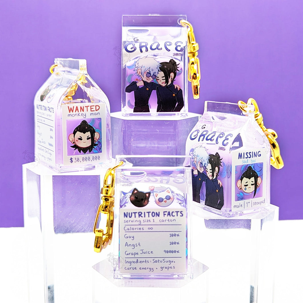 JJK SatoSugu | GG Grape Juice | Milk Carton Charms