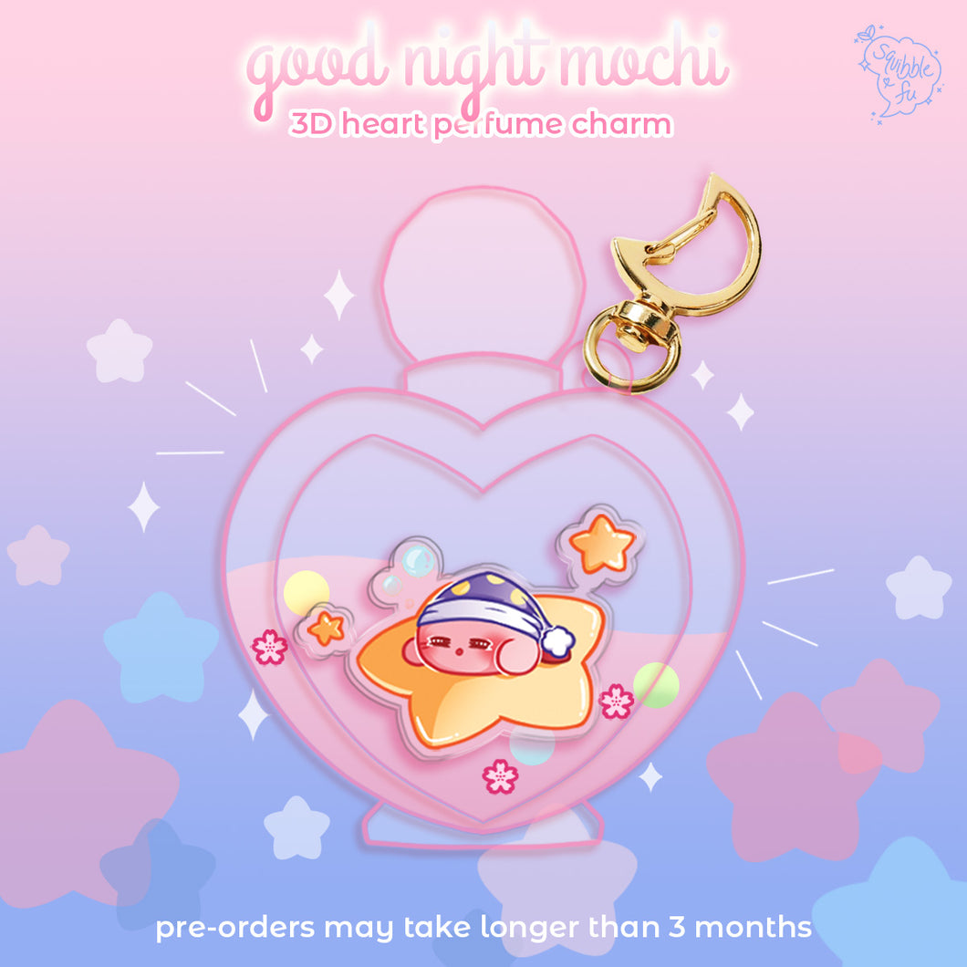 PRE-ORDER Good Night Mochi | Kirby | Heart Perfume Bottle Charm