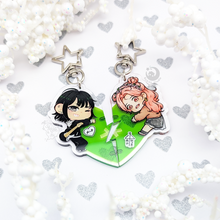 Load image into Gallery viewer, MitsuAya Collab | TGSWIIWAGAA Green Yuri | BFF Acrylic Charms (Inserted Magnet)
