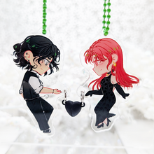 Load image into Gallery viewer, MitsuAya Prom | TGSWIIWAGAA Green Yuri | Heart Connecting Acrylic Charms
