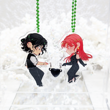 Load image into Gallery viewer, MitsuAya Prom | TGSWIIWAGAA Green Yuri | Heart Connecting Acrylic Charms
