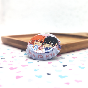 Peach Green Tea | Sasaki to Miyano | Bottle Cap Pin-back Button