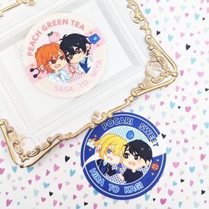 Peach Green Tea & Pocari Sweet | Sasaki to Miyano & Hirano to Kagiura | Vinyl Stickers