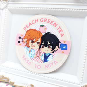 Peach Green Tea & Pocari Sweet | Sasaki to Miyano & Hirano to Kagiura | Vinyl Stickers