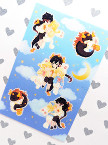 Starlit Amber | Sleepy Zhongli x Traveler | Sticker Sheet