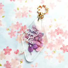Load image into Gallery viewer, ***RETIRING last chance!*** My Happy Place | Dried Flower Acrylic | Hotel Style Keychain
