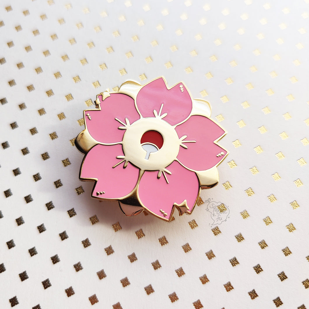 ***RETIRING last chance!*** Uchiha's Sakura Blossom | Version 2 | Hard Enamel Pin